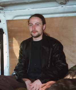 Howard in the back of the van in 1996. I know it was 1996 because that was the year he had a beard.